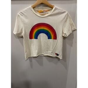 AVIATOR‎ NATION Big Rainbow Graphic Crop T-Shirt